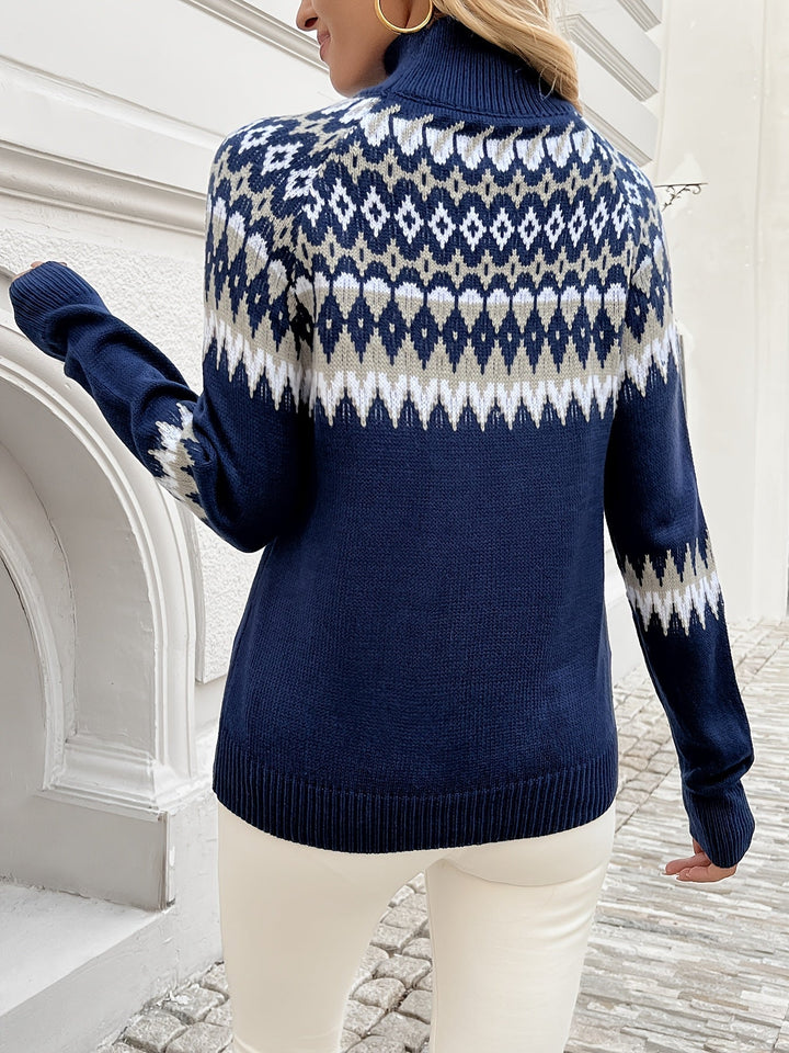 Ella | Maglione Elegante a Maglia Geometrica