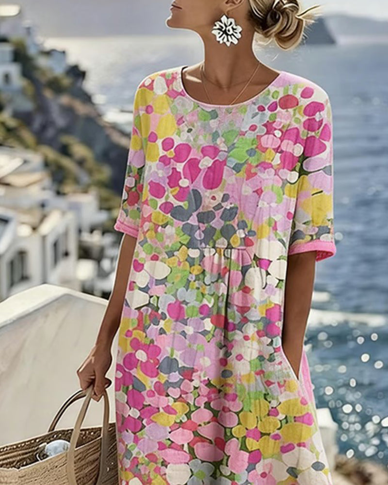 Elena | Abito midi floreale leggero e morbido