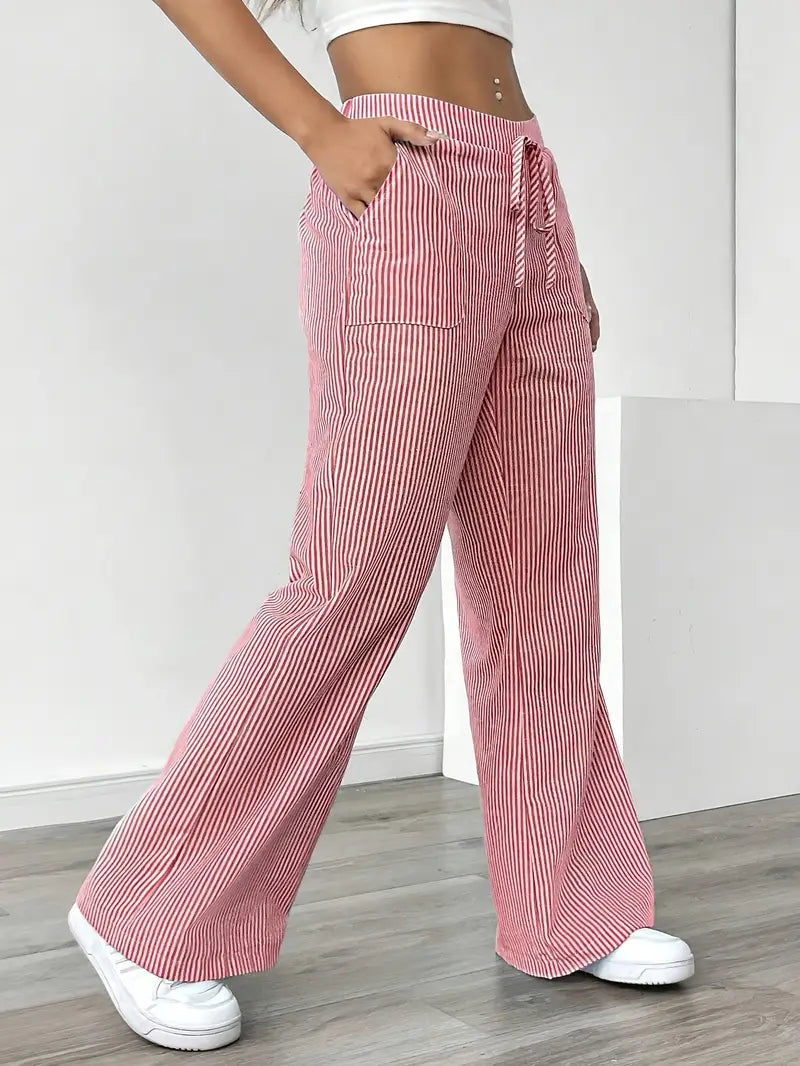 Alina™ | Eleganti Pantaloni a Righe con Tasche