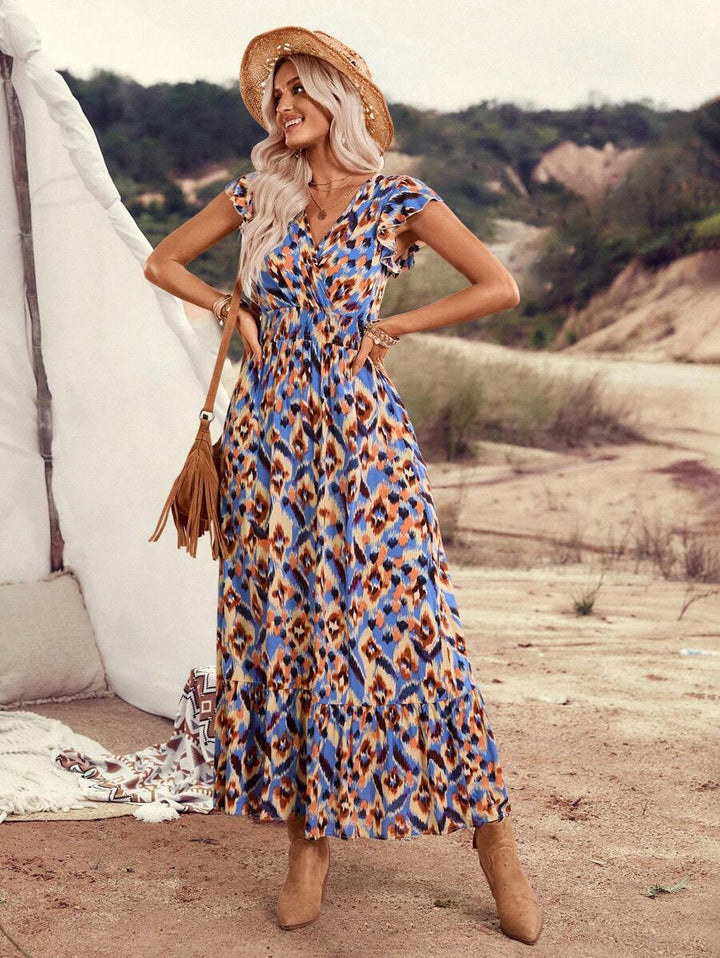 Clara | Elegante Abito Vintage con Stampa per un Look Estivo Casual e Alla Moda