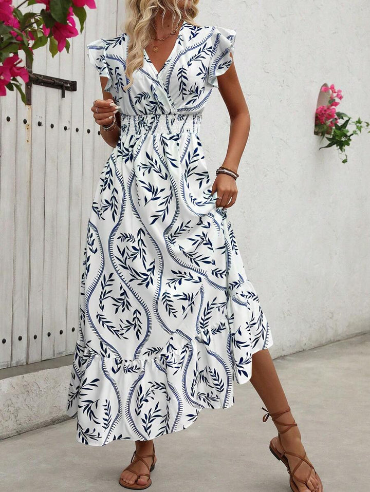 Clara | Elegante Abito Vintage con Stampa per un Look Estivo Casual e Alla Moda