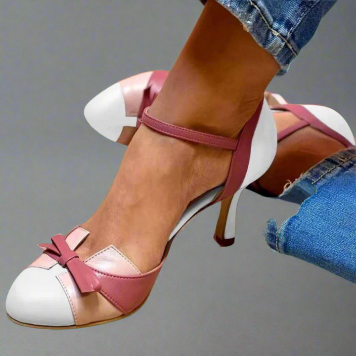 LUCINDA | Décolleté color block élégante avec joli bibelot en ruban