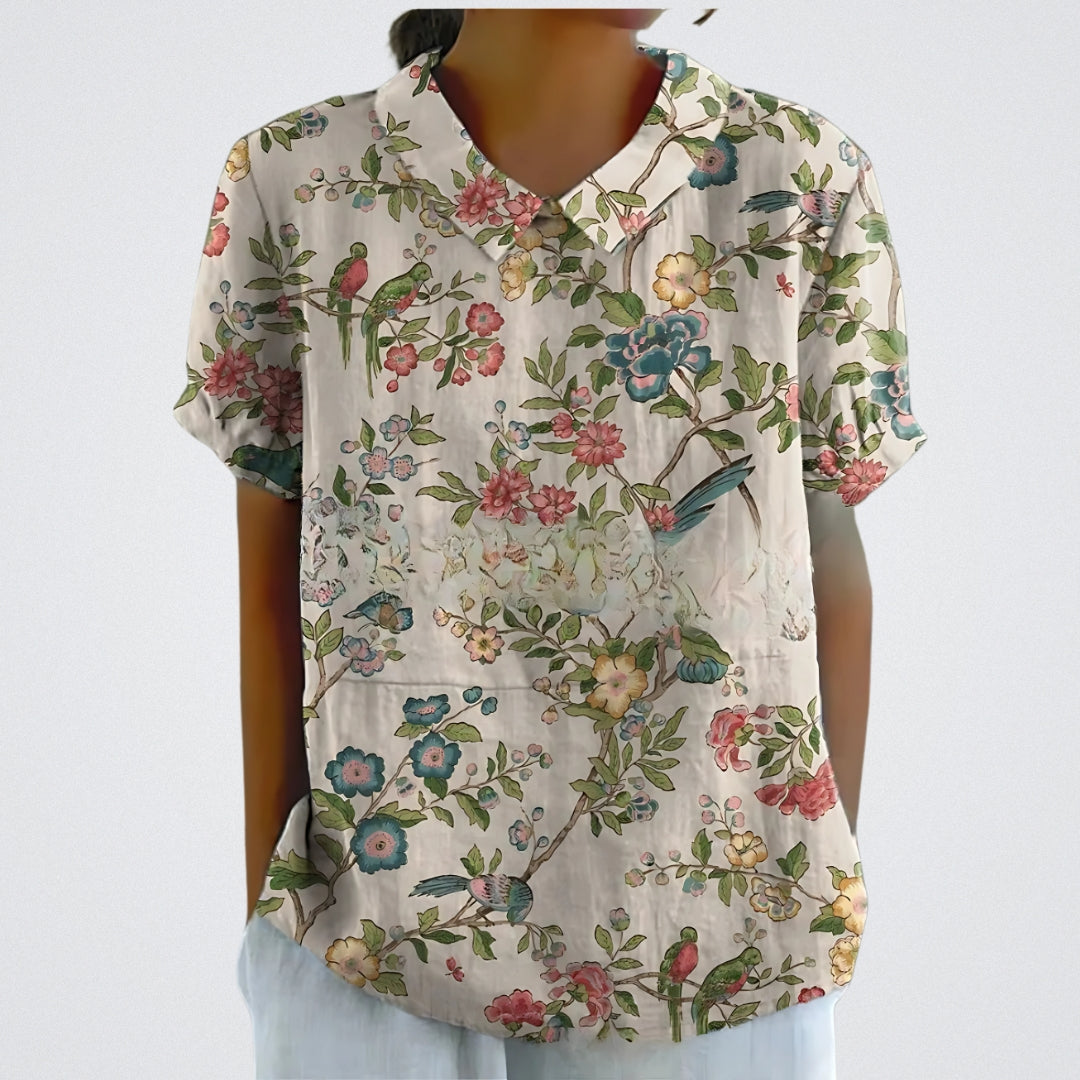 Lina™ | Blusa in Lino Floreale