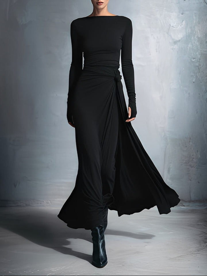 Abito Maxi con Nodo Laterale Elegante per Donna