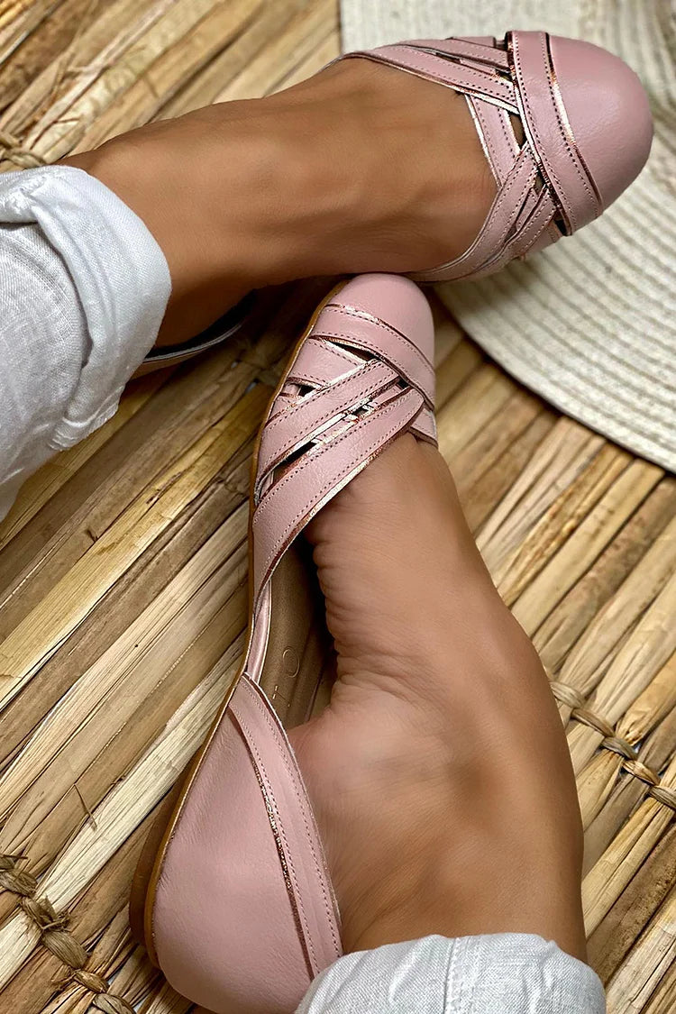 EMILIA | Ballerine Eleganti Intrecciate con Apertura Laterale