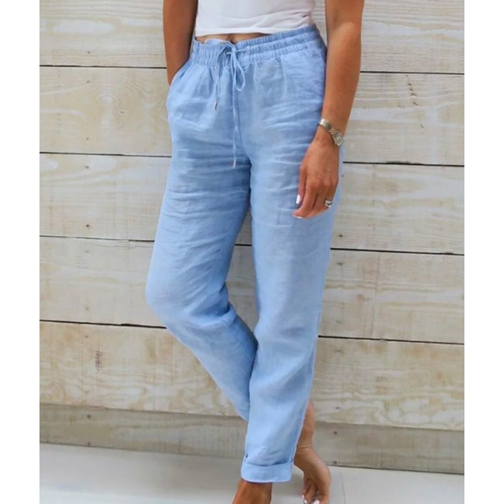 Eleonor™ | Pantaloni Elasticizzati in Lino Traspirante di Alta Qualità