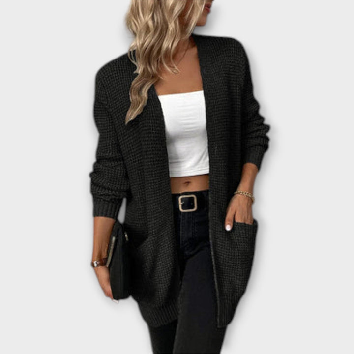 Nancy - Cardigan Casual in Maglia con Tasche