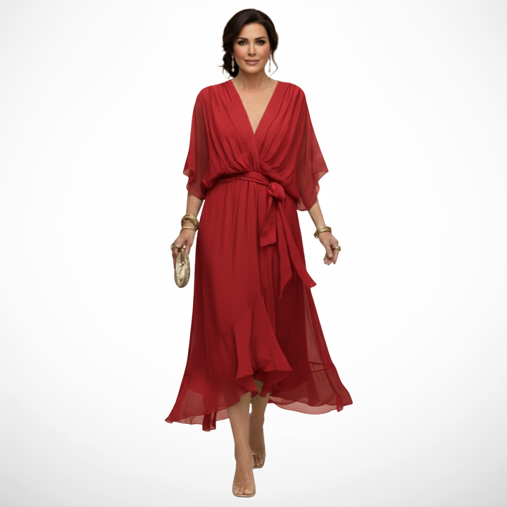 Chiara™ | Abito in Chiffon con Scollo a V