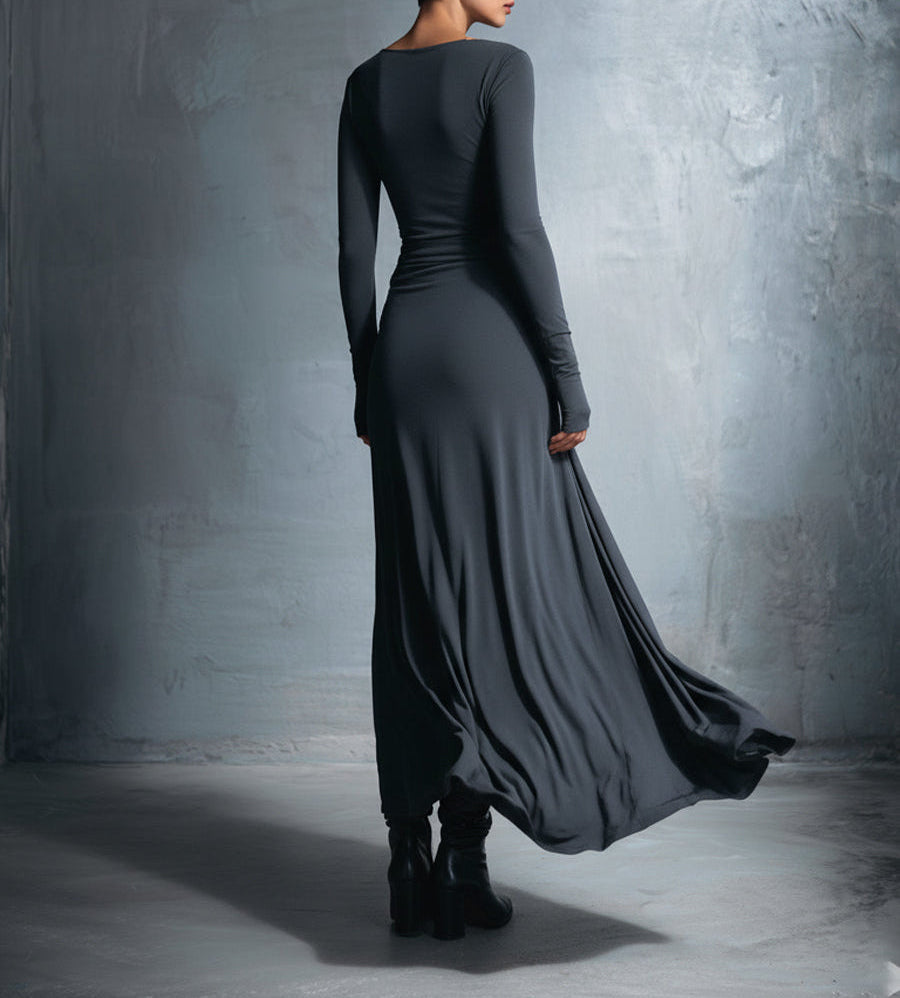 Abito Maxi con Nodo Laterale Elegante per Donna