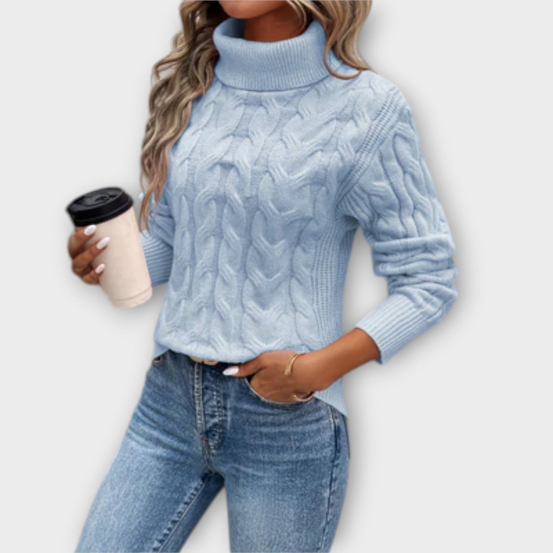 Amelia | Elegante Maglione a Collo Alto in Maglia