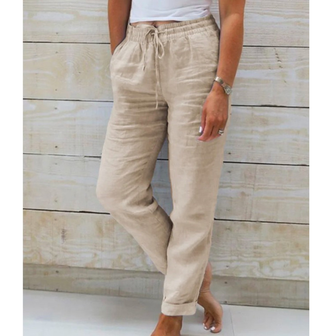 Eleonor™ | Pantaloni Elasticizzati in Lino Traspirante di Alta Qualità
