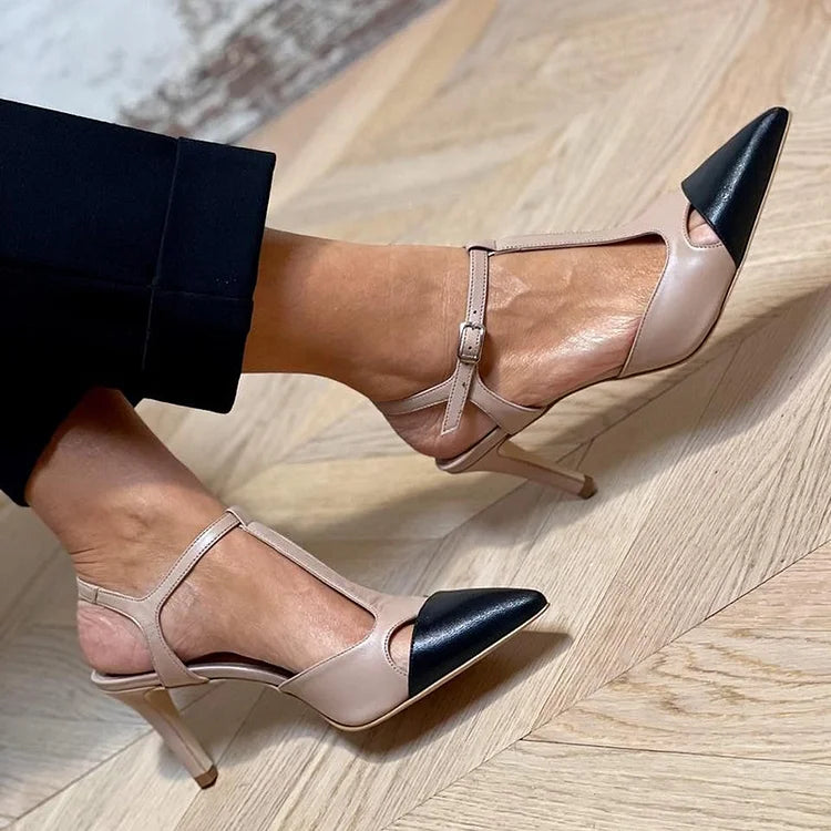 CAMILLA | DÉCOLLETÉ BICOLOR CON CINTURINO