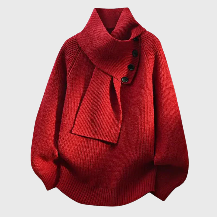 Elisa | Maglione Elegante con Collo Sciarpa
