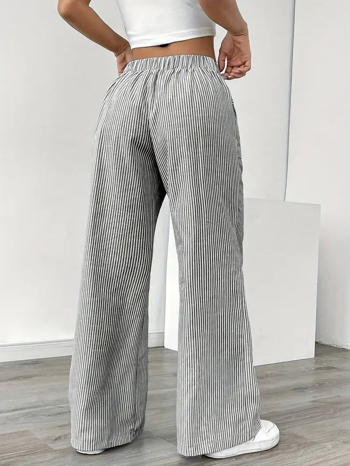 Alina™ | Eleganti Pantaloni a Righe con Tasche