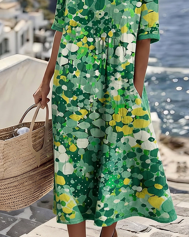 Elena | Abito midi floreale leggero e morbido