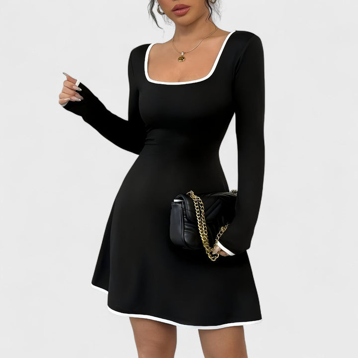 Antonia - Abito elegante a maniche lunghe svasato