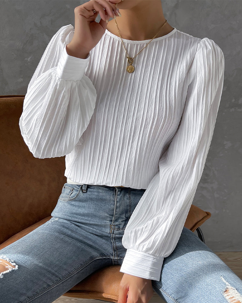 Jiana™ | Elegante Blusa con Maniche a Lanterna