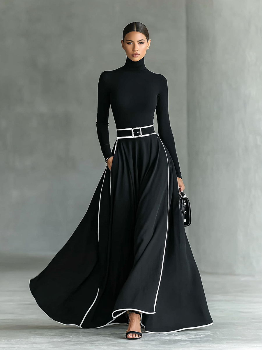 Ginevra | Abito Maxi Nero