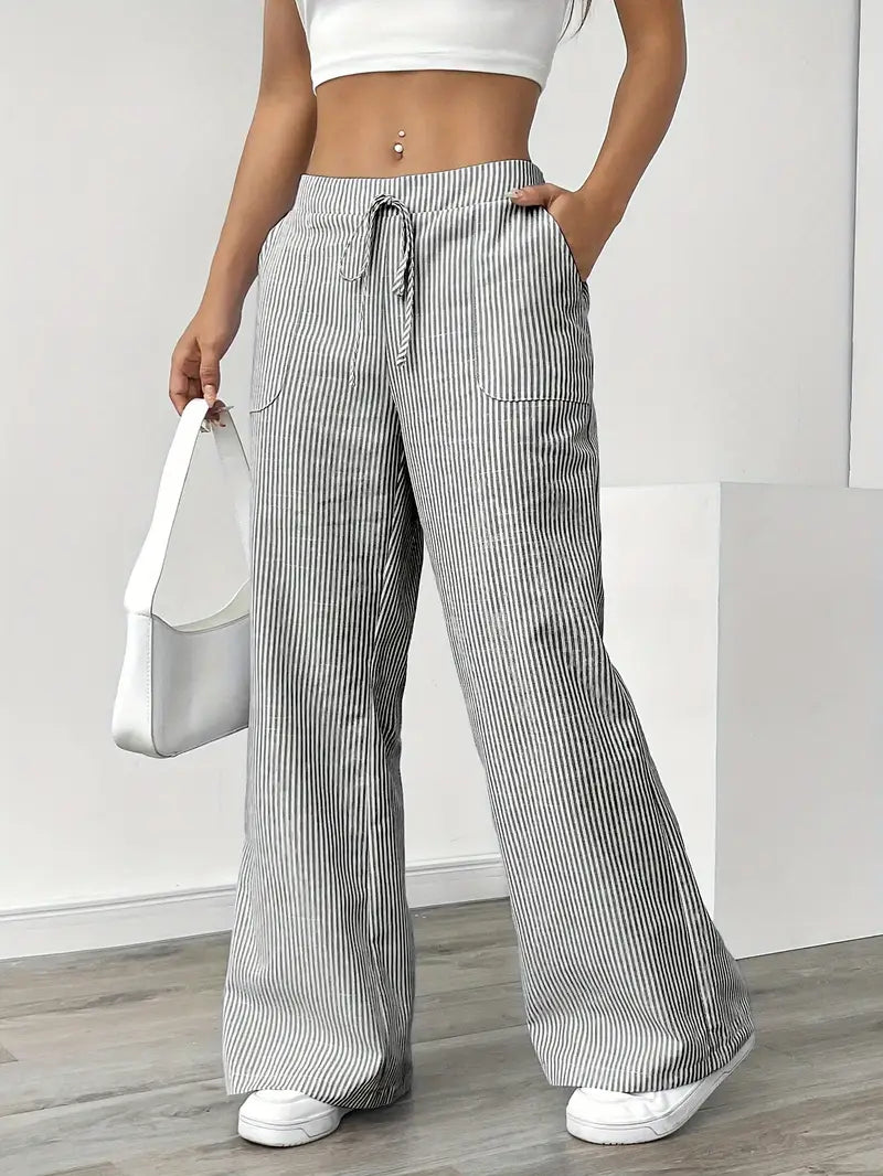 Alina™ | Eleganti Pantaloni a Righe con Tasche