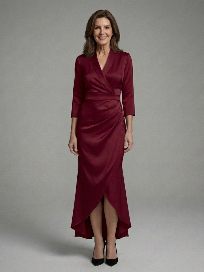 Celestine | Vestito Midi a Manica Lunga con Chiusura Frontale