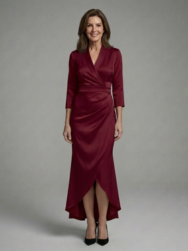 Celestine | Vestito Midi a Manica Lunga con Chiusura Frontale