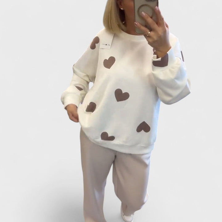 Mila | Maglione in misto cotone con cuori