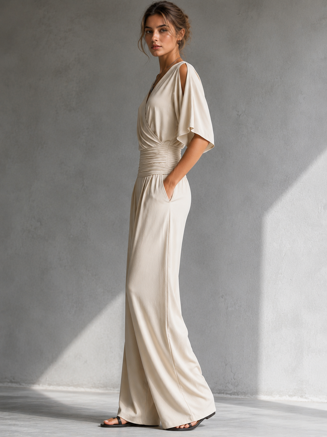 Alia | Combinazione elegante con effetto portafoglio e gambe larghe