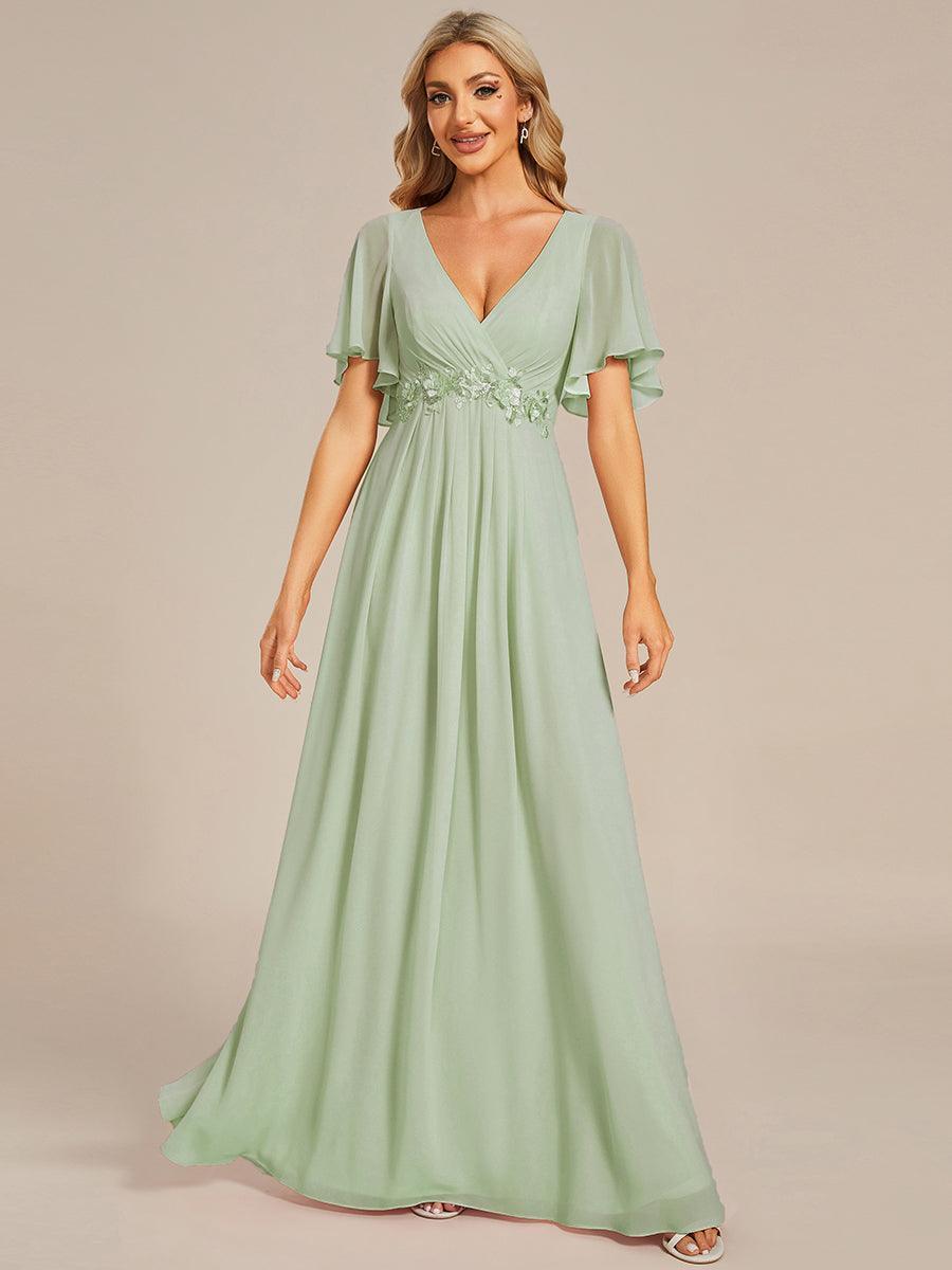 ever IVYROSE|Abito da sera elegante in chiffon di seta con maniche fluttuanti