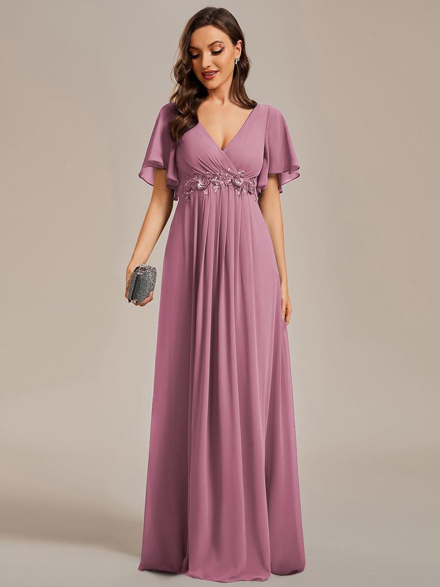 ever IVYROSE|Abito da sera elegante in chiffon di seta con maniche fluttuanti