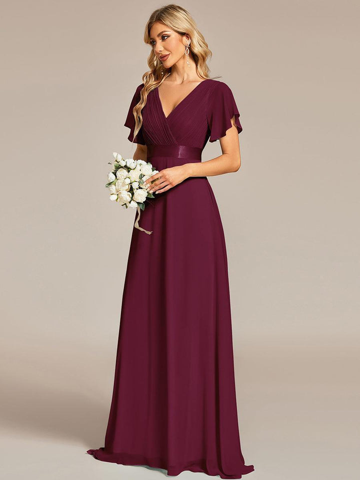 ever MONICA|Abito da matrimonio invitata fluido elegante in mussola a vita alta