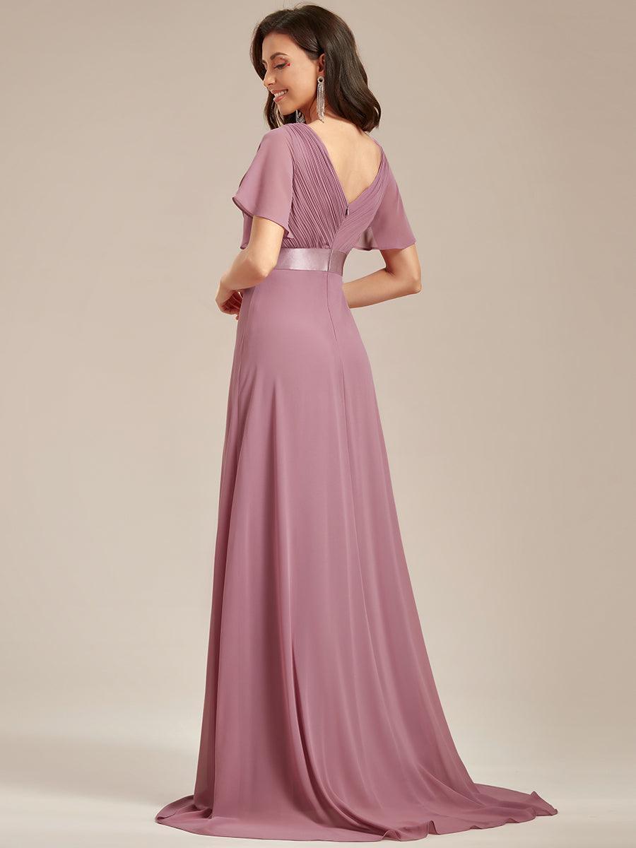 ever MONICA|Abito da matrimonio invitata fluido elegante in mussola a vita alta