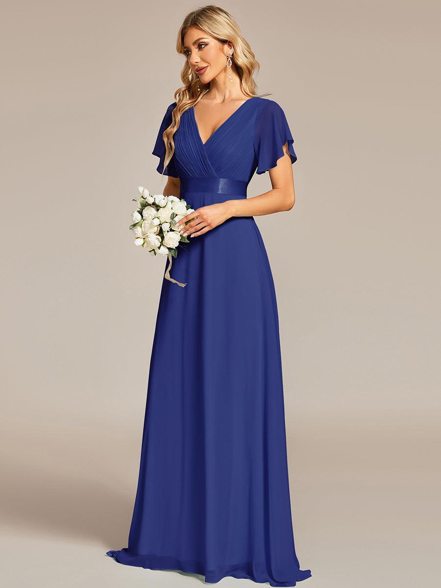 ever MONICA|Abito da matrimonio invitata fluido elegante in mussola a vita alta