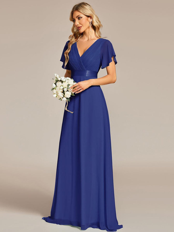 ever MONICA|Abito da matrimonio invitata fluido elegante in mussola a vita alta