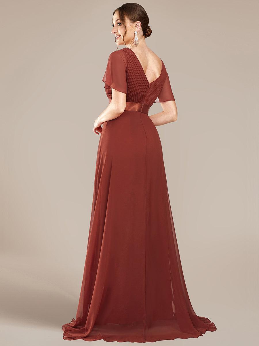 ever MONICA|Abito da matrimonio invitata fluido elegante in mussola a vita alta