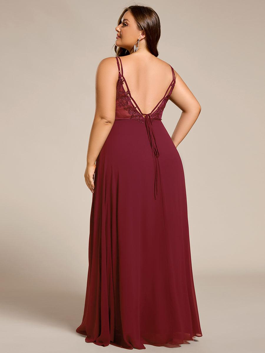ever RUBY|Abito da damigella in mousseline e pizzo con schiena nuda e spalline sottili