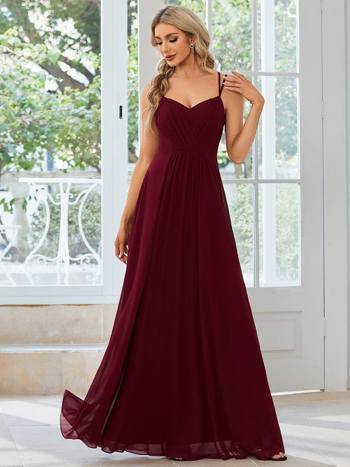 ever RUBY|Abito da damigella in mousseline e pizzo con schiena nuda e spalline sottili