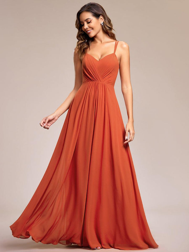 ever RUBY|Abito da damigella in mousseline e pizzo con schiena nuda e spalline sottili