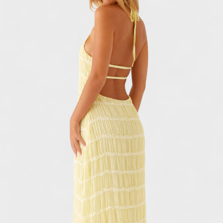 ADELINE - Vestito lungo con scollo a halter