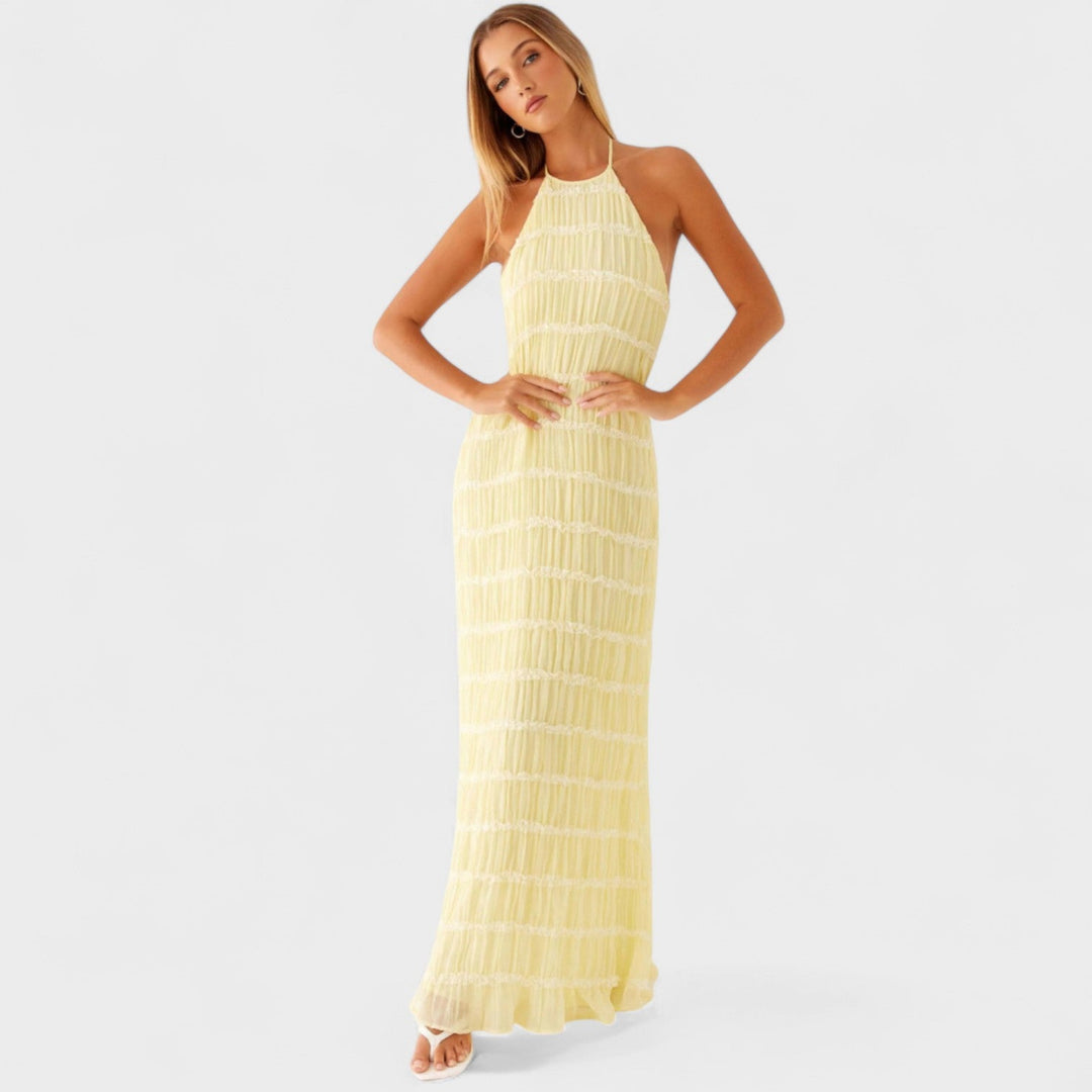 ADELINE - Vestito lungo con scollo a halter