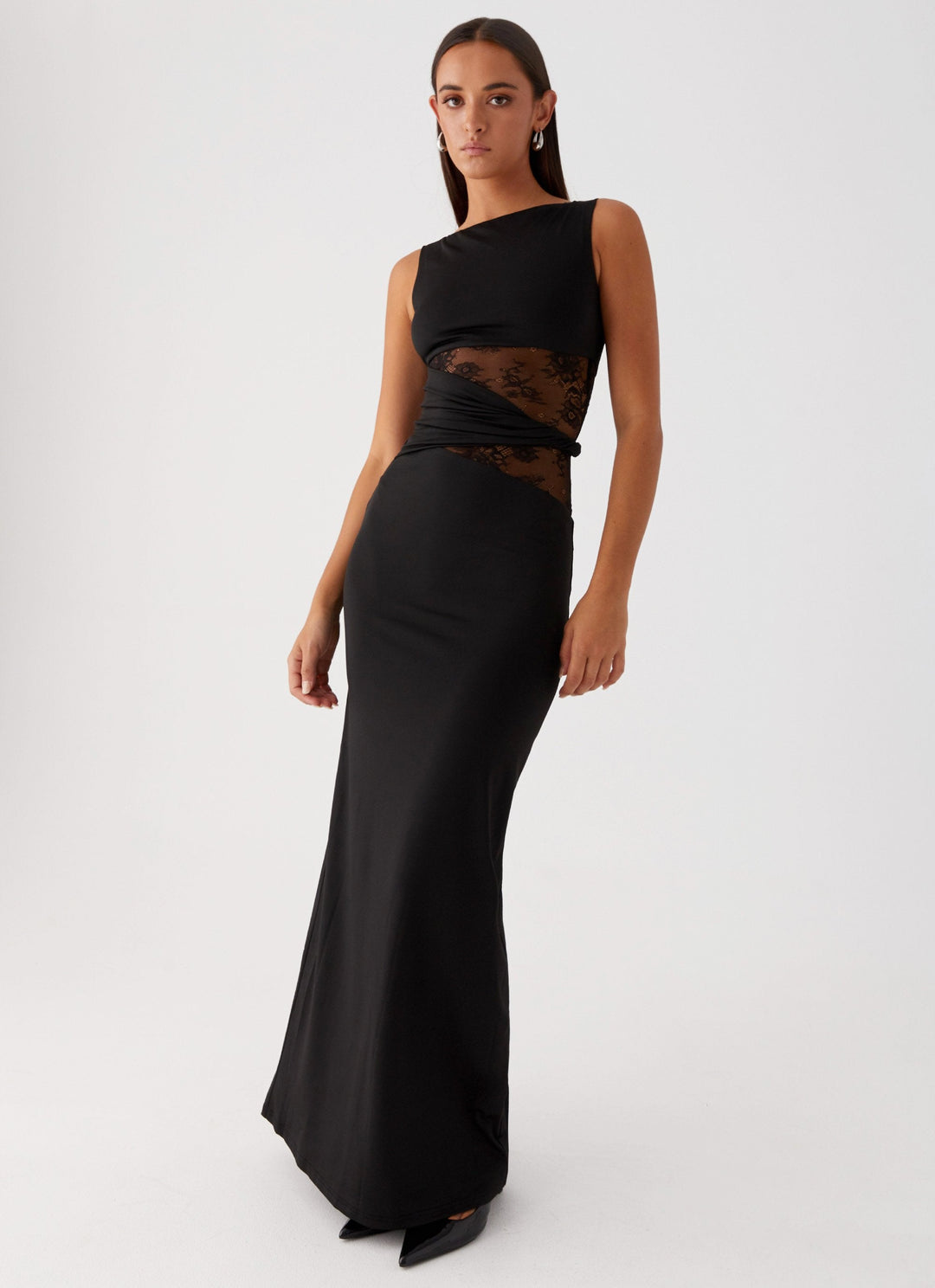 Leni - Maxidress aderente con tagli discreti e lacci