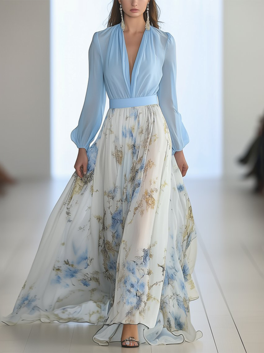 Rylia™ | Abito Maxi con Stampa Floreale Splendida