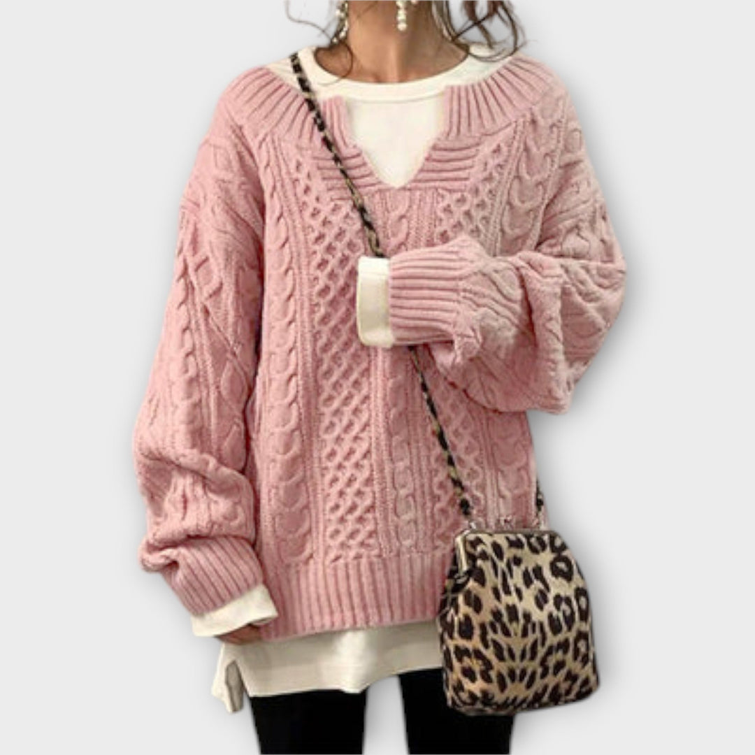 Dana | Maglione Oversize con Motivo a Treccia