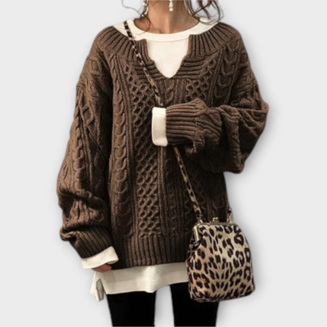 Lili | Maglione oversized con motivo a trecce