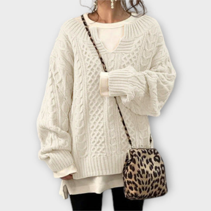 Lili | Maglione oversized con motivo a trecce