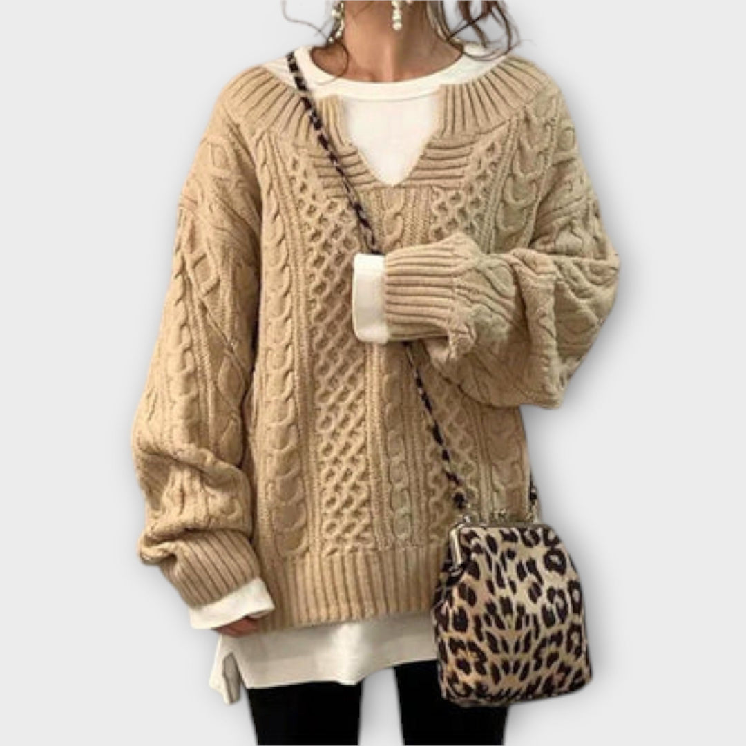 Dana | Maglione Oversize con Motivo a Treccia