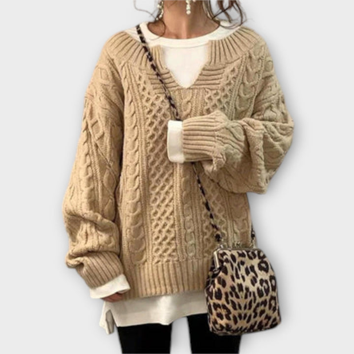 Dana | Maglione Oversize con Motivo a Treccia