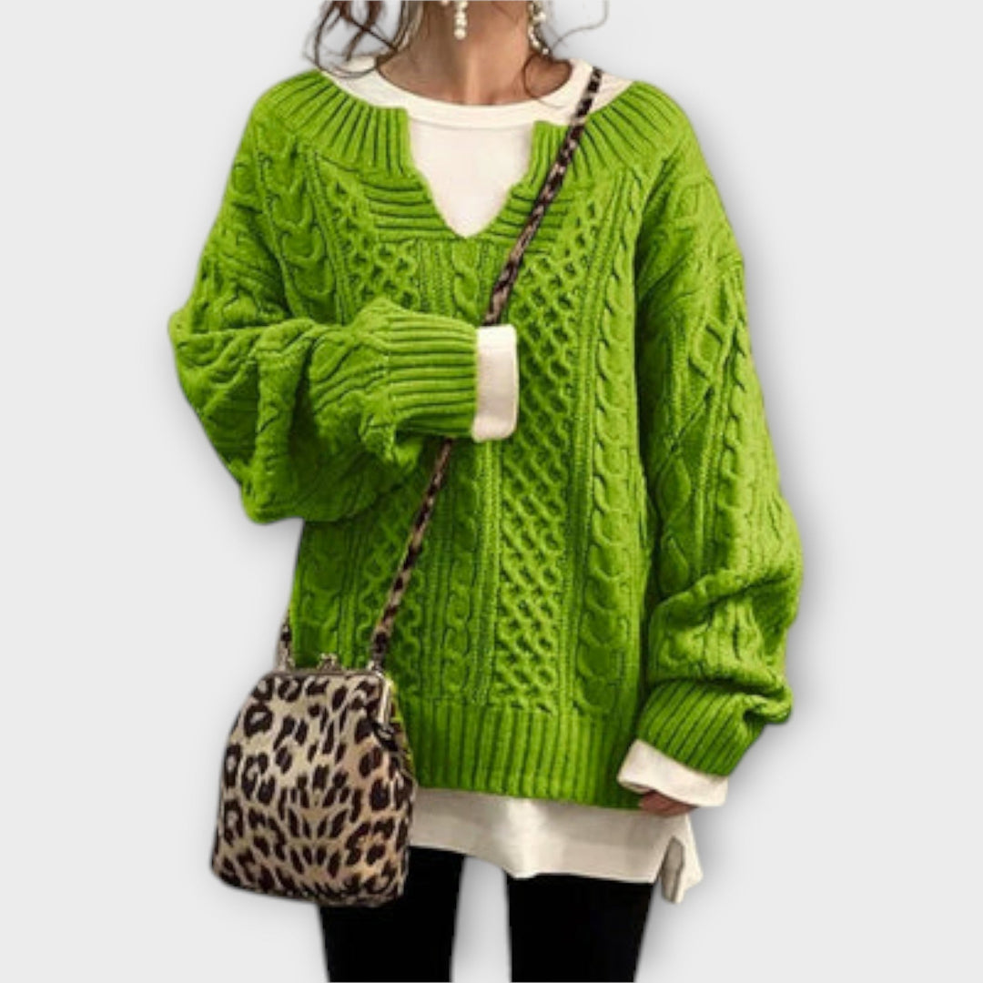 Dana | Maglione Oversize con Motivo a Treccia