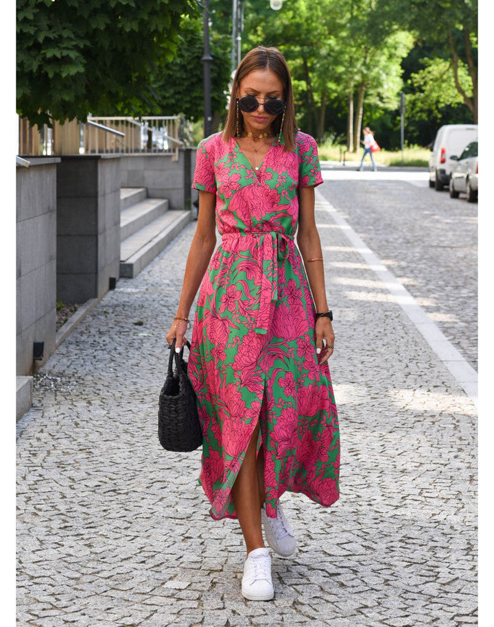 Talia™ | Vestito floreale elegante con scollo a V A
