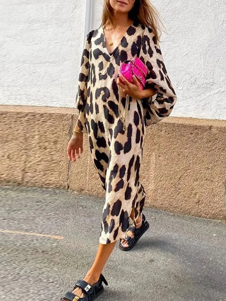 Lisa™ - Vestito Elegante e Selvaggio a Stampe Leopardate