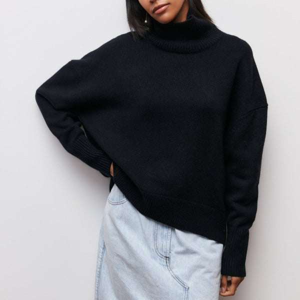 Katrielle - comodo pullover con colletto alto